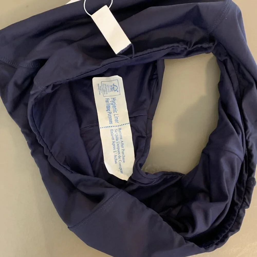 Andie Womens XXL NEW Swim Bikini High Waist Cheeky Bottom Navy Blue AB307